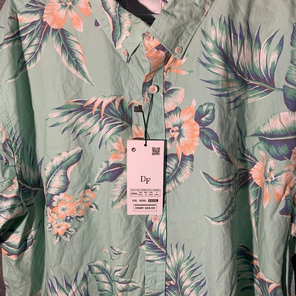 Denim & Flower Light Green Floral Men's Shirt New - Picture 2 of 7